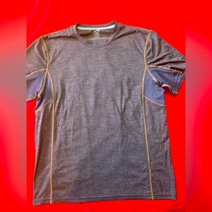 ID Ideology Men's gray and blue Printed Performance T-Shirt - medium